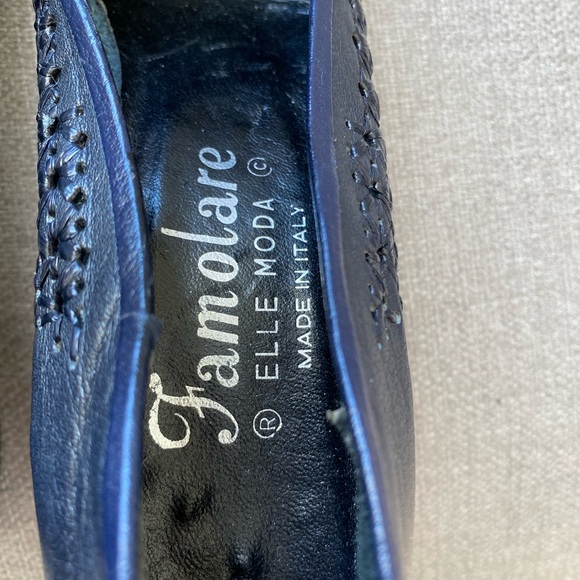 Vintage 70’s Navy Leather Famolare Italian Shoes - Picture 3 of 6